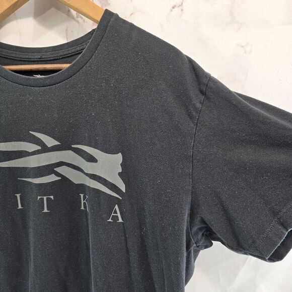 Sitka T Shirt Mens Large Black Tee Short Sleeve Crew Neck Gray Logo - Picture 9 of 10